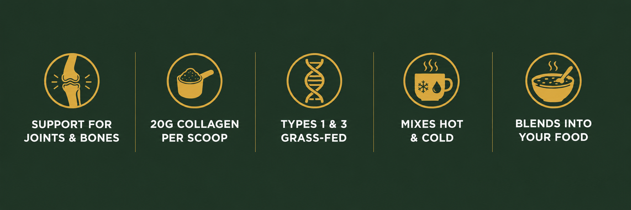 Support for joints and bones, 20g collagen per scoop, Types 1 and 3 grass-fed