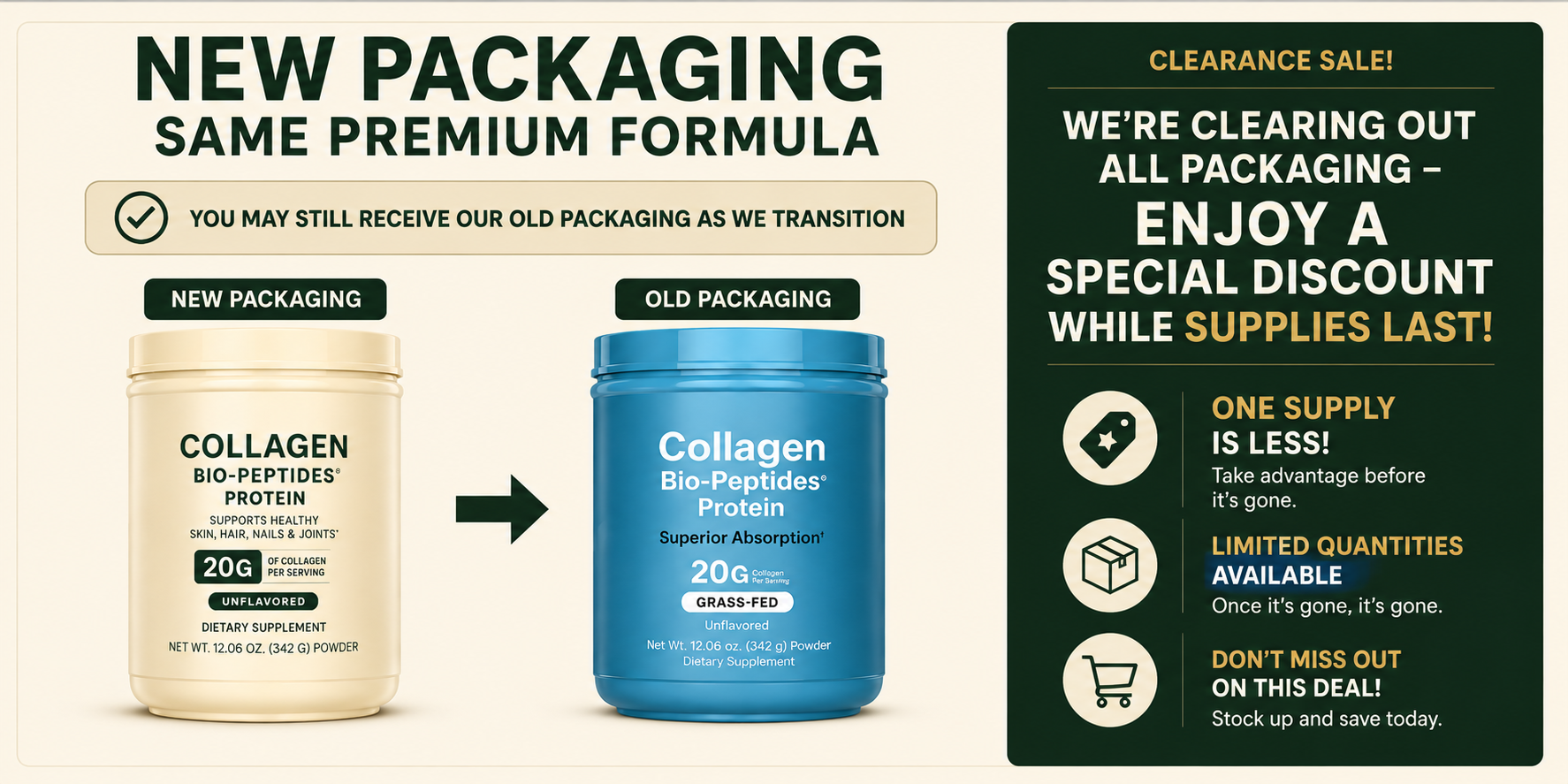 New packaging, same premium formula